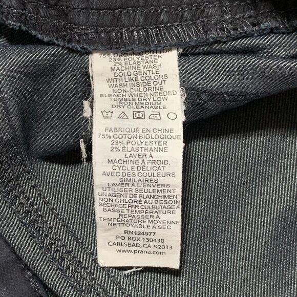 Prana Slim Straight Leg Jeans Women 10‎ Blue Pockets Waxy Stretch v43 - Picture 9 of 13